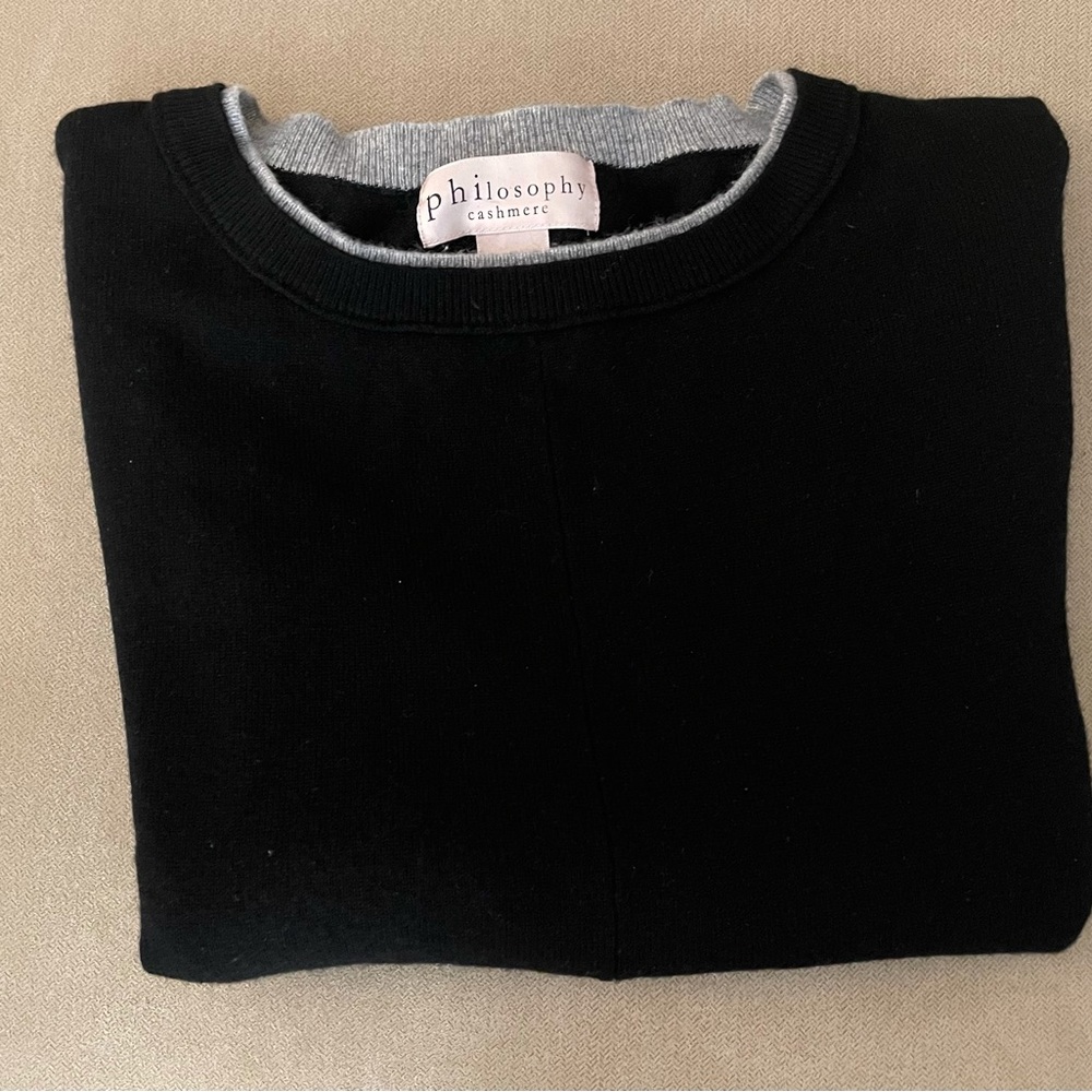 Philosophy 2- layer black and grey cashmere sweater - Picture 3 of 3
